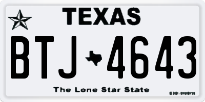 TX license plate BTJ4643