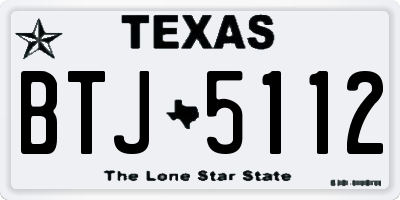 TX license plate BTJ5112
