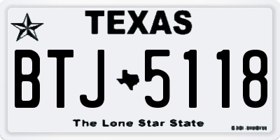 TX license plate BTJ5118