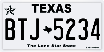 TX license plate BTJ5234