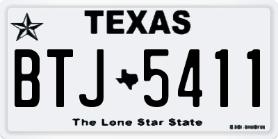 TX license plate BTJ5411