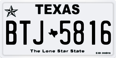 TX license plate BTJ5816