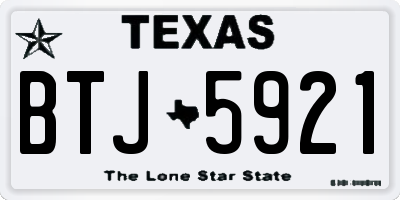 TX license plate BTJ5921