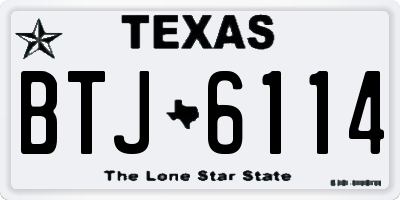 TX license plate BTJ6114