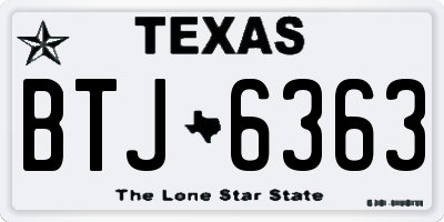 TX license plate BTJ6363
