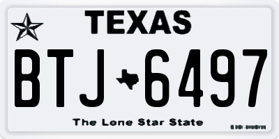 TX license plate BTJ6497