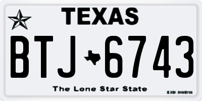 TX license plate BTJ6743