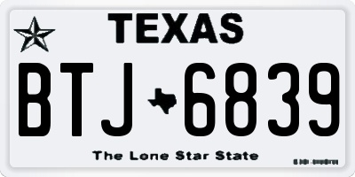 TX license plate BTJ6839