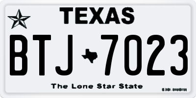 TX license plate BTJ7023
