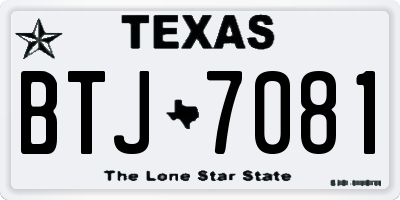 TX license plate BTJ7081