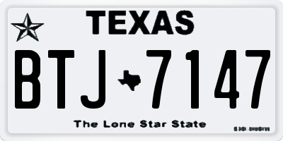 TX license plate BTJ7147