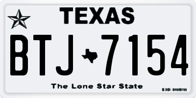 TX license plate BTJ7154