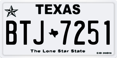 TX license plate BTJ7251