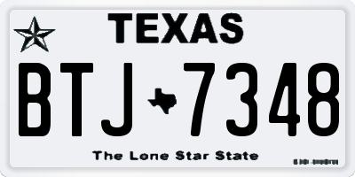 TX license plate BTJ7348