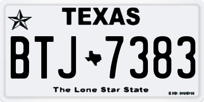 TX license plate BTJ7383