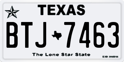TX license plate BTJ7463