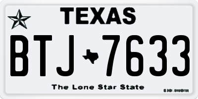 TX license plate BTJ7633