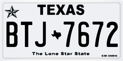 TX license plate BTJ7672