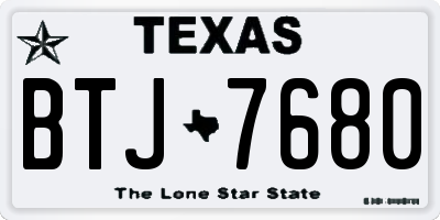 TX license plate BTJ7680