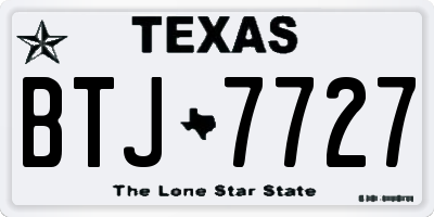 TX license plate BTJ7727