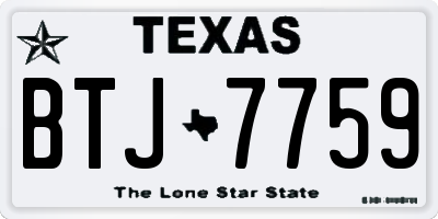 TX license plate BTJ7759