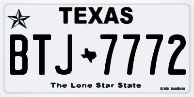 TX license plate BTJ7772