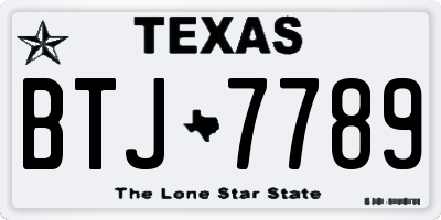 TX license plate BTJ7789
