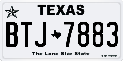 TX license plate BTJ7883