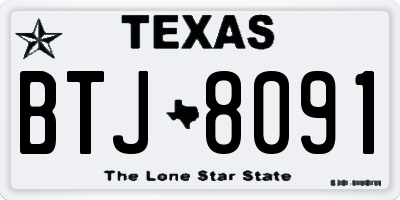TX license plate BTJ8091