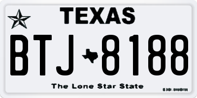 TX license plate BTJ8188