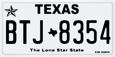 TX license plate BTJ8354