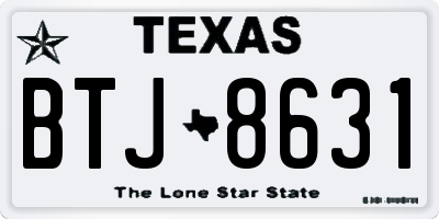 TX license plate BTJ8631