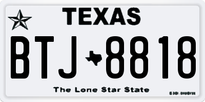 TX license plate BTJ8818