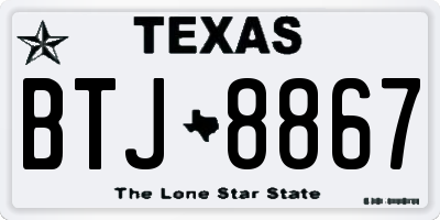 TX license plate BTJ8867