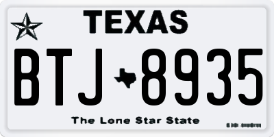 TX license plate BTJ8935