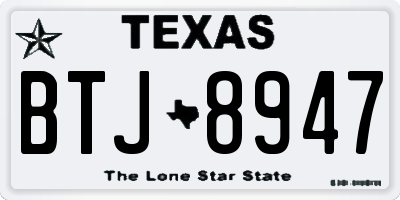 TX license plate BTJ8947