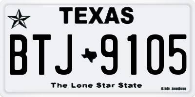 TX license plate BTJ9105