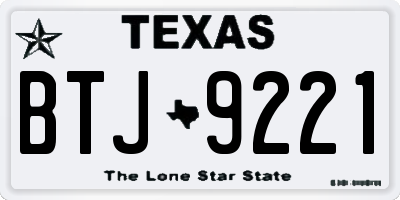 TX license plate BTJ9221