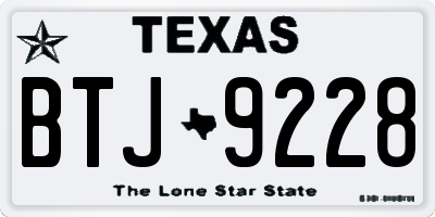 TX license plate BTJ9228