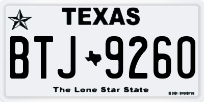 TX license plate BTJ9260
