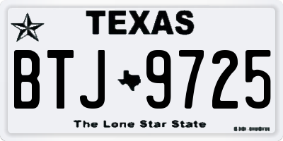 TX license plate BTJ9725