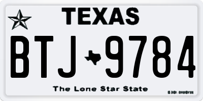 TX license plate BTJ9784