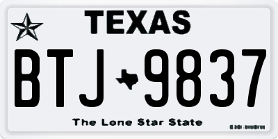 TX license plate BTJ9837