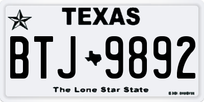 TX license plate BTJ9892