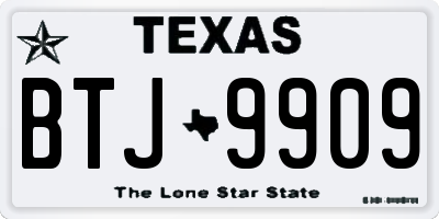 TX license plate BTJ9909