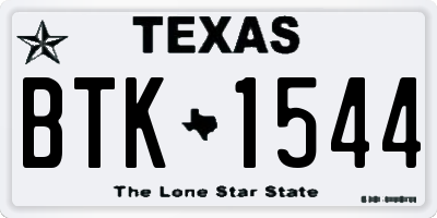 TX license plate BTK1544