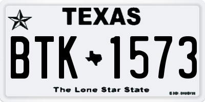 TX license plate BTK1573