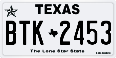 TX license plate BTK2453