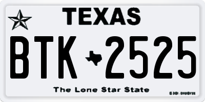 TX license plate BTK2525