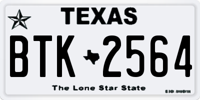 TX license plate BTK2564